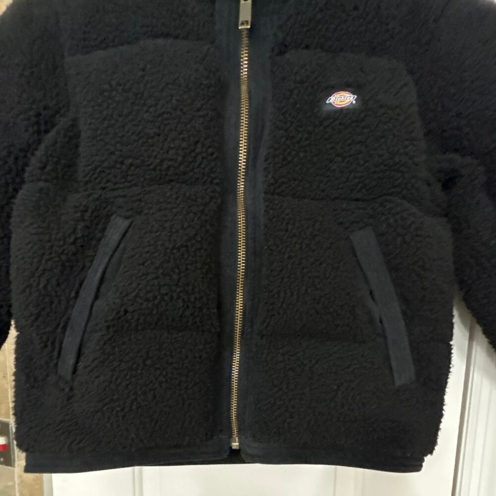 Dickies Mount Hope Sherpa Puffer Jacket Knit Black Women’s Small Cozy Winter - Picture 8 of 16